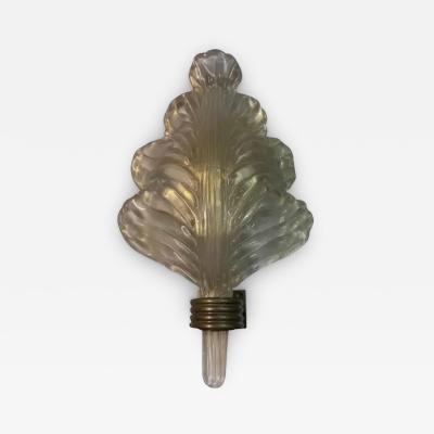  Barovier Toso Ercole Barovier Glass Leaf Sconce Barovier and Tosa Murano Sconce Mid Century