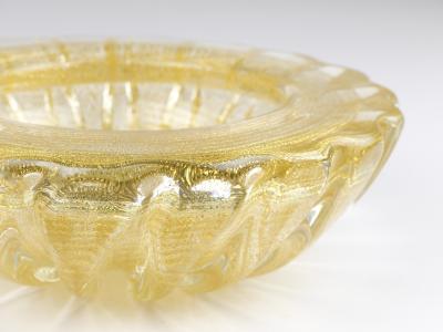  Barovier Toso Ercole Barovier Toso Cordonato D oro Golden Murano Glass Bowl Italy 1960s