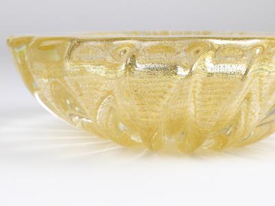  Barovier Toso Ercole Barovier Toso Cordonato D oro Golden Murano Glass Bowl Italy 1960s