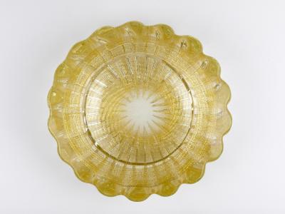  Barovier Toso Ercole Barovier Toso Cordonato D oro Golden Murano Glass Bowl Italy 1960s