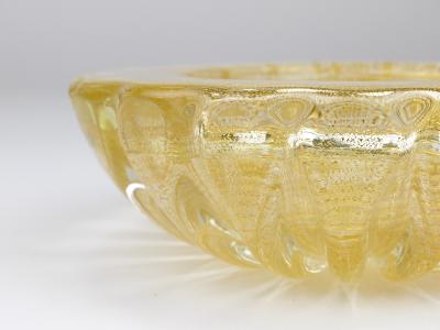  Barovier Toso Ercole Barovier Toso Cordonato D oro Golden Murano Glass Bowl Italy 1960s