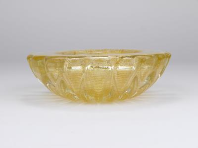  Barovier Toso Ercole Barovier Toso Cordonato D oro Golden Murano Glass Bowl Italy 1960s
