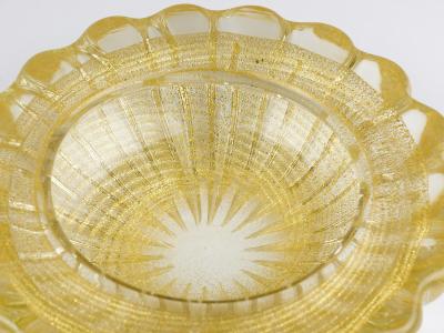  Barovier Toso Ercole Barovier Toso Cordonato D oro Golden Murano Glass Bowl Italy 1960s