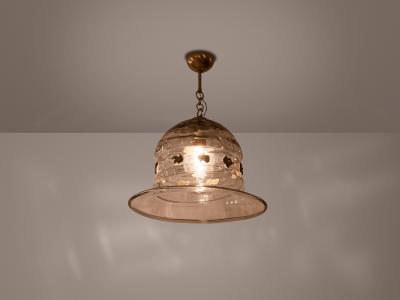  Barovier Toso Ferro Barovier Toso Murano Glass and Bronze Chandelier 1940