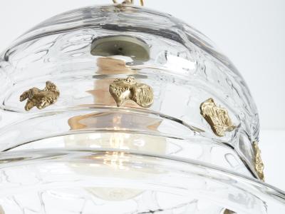  Barovier Toso Ferro Barovier Toso Murano Glass and Bronze Chandelier 1940