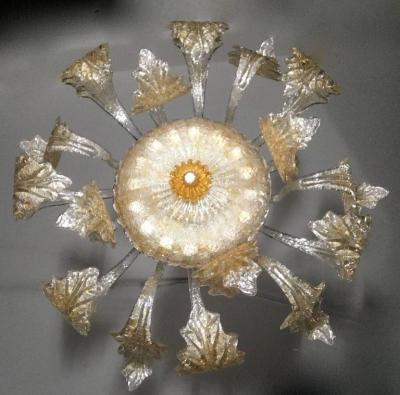 Barovier Toso Gold Royal Chandelier by Barovier Toso 1980s
