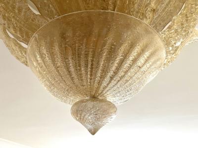  Barovier Toso Golden Murano Glass Flush Mount Ceiling Light by BAROVIER TOSO Italy 2002