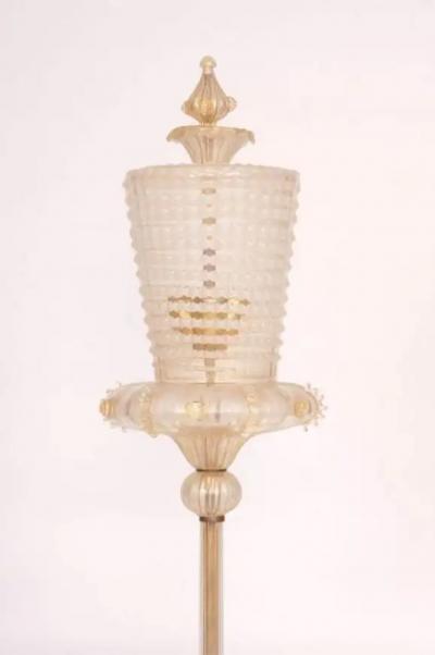  Barovier Toso Italian Mid Century Modern Neoclassical Murano Venetian Glass Floor Lamp