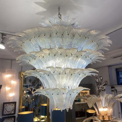 Barovier Toso L mpara Palmette de Cristal de Murano Opalina por Barovier Toso