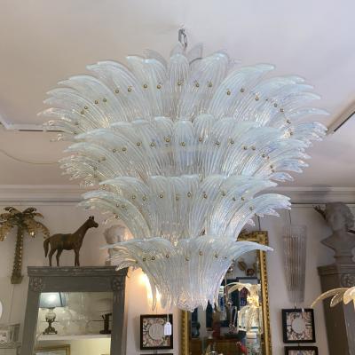 Barovier Toso L mpara Palmette de Cristal de Murano Opalina por Barovier Toso