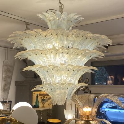 Barovier Toso L mpara Palmette de Cristal de Murano Opalina por Barovier Toso