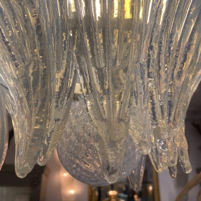 Barovier Toso L mpara Palmette de Cristal de Murano Opalina por Barovier Toso