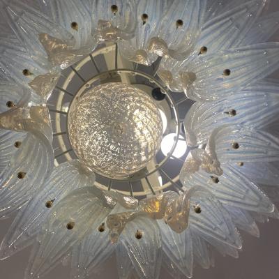Barovier Toso L mpara Palmette de Cristal de Murano Opalina por Barovier Toso