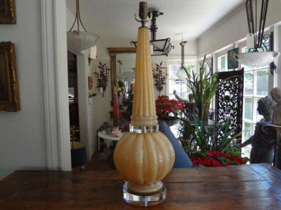 Barovier Toso Large Gold Murano Glass Lamp by Barovier