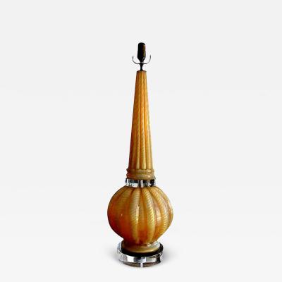  Barovier Toso Large Gold Murano Glass Lamp by Barovier