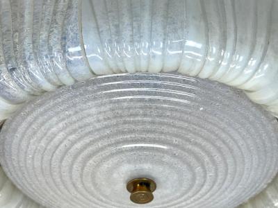 Barovier Toso Large Mid Century Murano Glass Flush Mount Chandelier by Barovier e Toso 1940