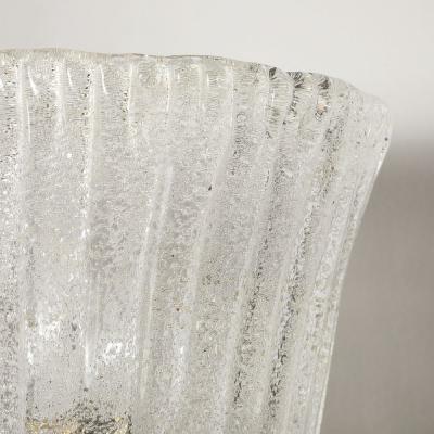  Barovier Toso Mid Century Hand Blown Murano Fluted Pulegoso Glass Sconce by Barovier Toso