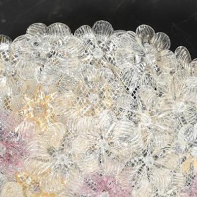  Barovier Toso Mid Century Hand Blown Rose Murano Glass Florets Chandelier by Barovier Toso