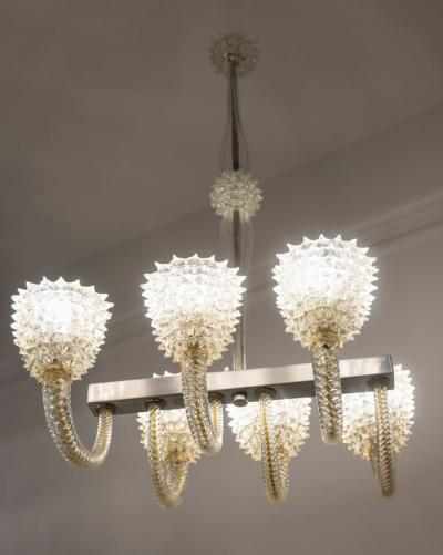 Barovier Toso Mid Century Modern Barovier Toso Rostrato Murano Glass Chandelier 1950s