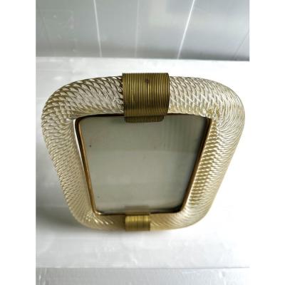  Barovier Toso Mid Century Modern Style Gold Torchon Murano Glass Picture Frame