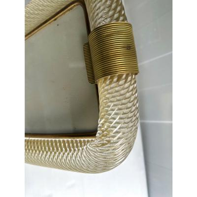  Barovier Toso Mid Century Modern Style Gold Torchon Murano Glass Picture Frame