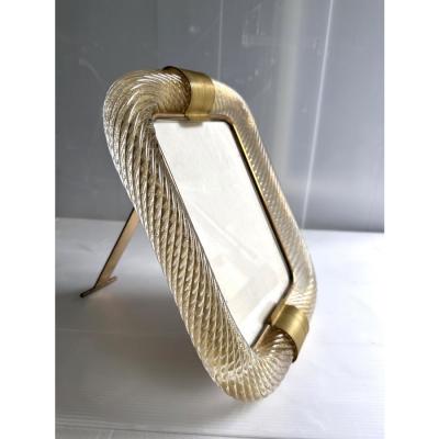  Barovier Toso Mid Century Modern Style Gold Torchon Murano Glass Picture Frame