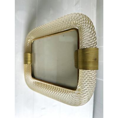  Barovier Toso Mid Century Modern Style Gold Torchon Murano Glass Picture Frame