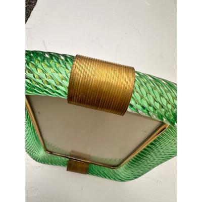  Barovier Toso Mid Century Modern Style Green Torchon Murano Glass Picture Frame