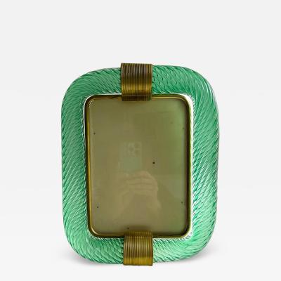  Barovier Toso Mid Century Modern Style Green Torchon Murano Glass Picture Frame