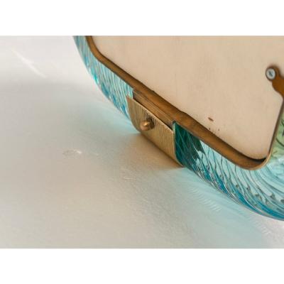  Barovier Toso Mid Century Modern Style Light Blue Torchon Murano Glass Picture Frame