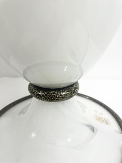  Barovier Toso Mid Century Modern White Murano Glass Table Lamp by Barovier Toso
