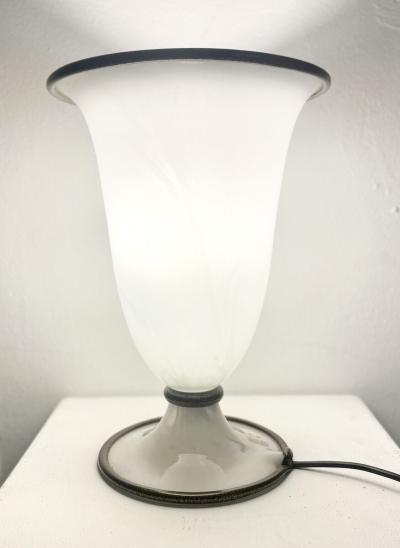  Barovier Toso Mid Century Modern White Murano Glass Table Lamp by Barovier Toso