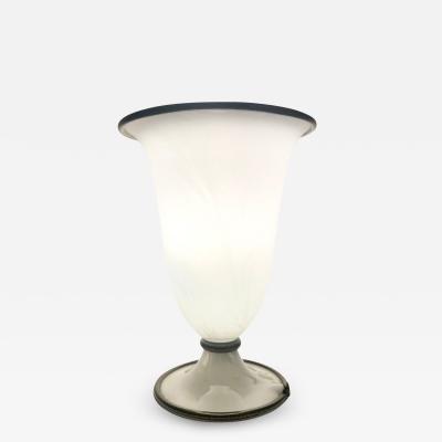  Barovier Toso Mid Century Modern White Murano Glass Table Lamp by Barovier Toso