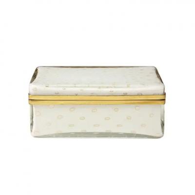  Barovier Toso Murano Barovier Toso Glass Box Gold Brass Hinged 