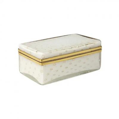 Barovier Toso Murano Barovier Toso Glass Box Gold Brass Hinged 
