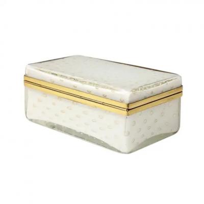  Barovier Toso Murano Barovier Toso Glass Box Gold Brass Hinged 