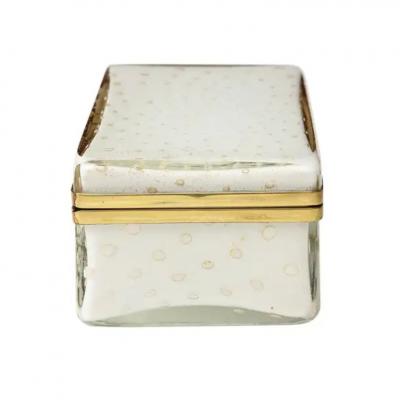  Barovier Toso Murano Barovier Toso Glass Box Gold Brass Hinged 