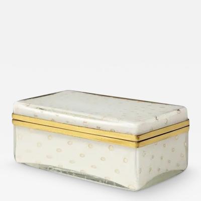  Barovier Toso Murano Barovier Toso Glass Box Gold Brass Hinged 