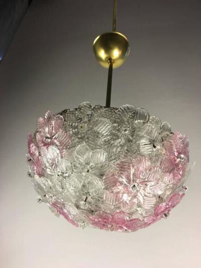  Barovier Toso Murano Ceiling Pendant Floral Basket by Barovier Toso 1970