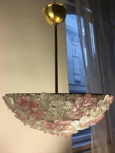  Barovier Toso Murano Ceiling Pendant Floral Basket by Barovier Toso 1970