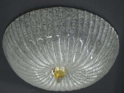  Barovier Toso Murano Glass Flush Mount Fixture Attributed to Barovier