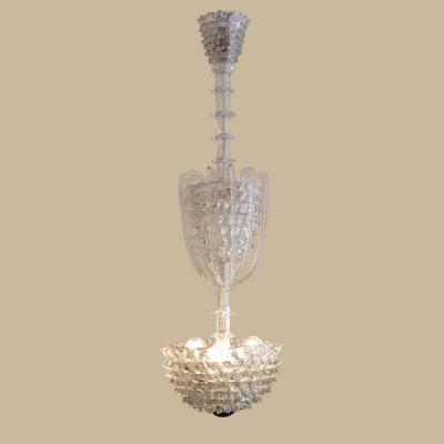  Barovier Toso Murano clear glass Rostrato Pendant by Barovier and Toso pendant