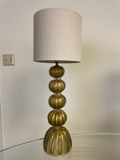  Barovier Toso Murano gold table lamp by Barovier and Toso