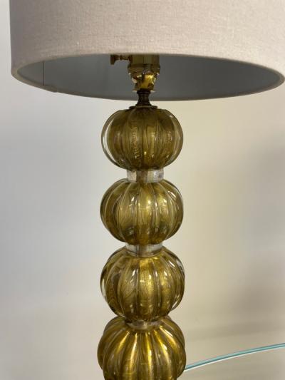  Barovier Toso Murano gold table lamp by Barovier and Toso