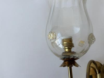 Barovier Toso Murano wall sconces by Barovier in glass and brass Italy ciorca 1950s