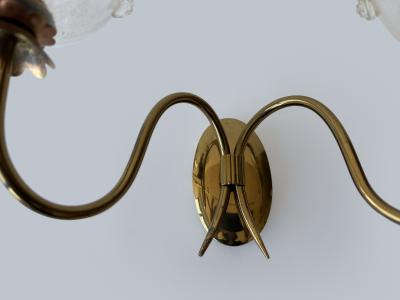  Barovier Toso Murano wall sconces by Barovier in glass and brass Italy ciorca 1950s