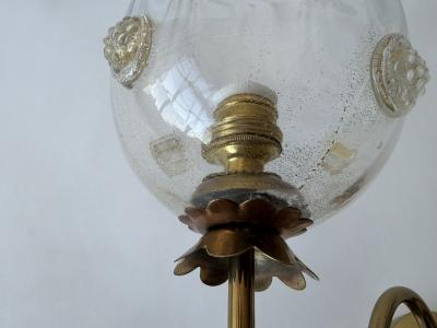  Barovier Toso Murano wall sconces by Barovier in glass and brass Italy ciorca 1950s