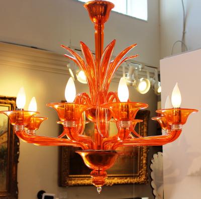  Barovier Toso Orange Chandelier by Barovier Toso