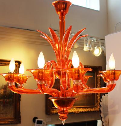  Barovier Toso Orange Chandelier by Barovier Toso