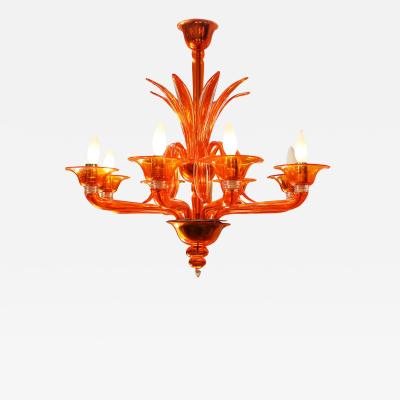  Barovier Toso Orange Chandelier by Barovier Toso